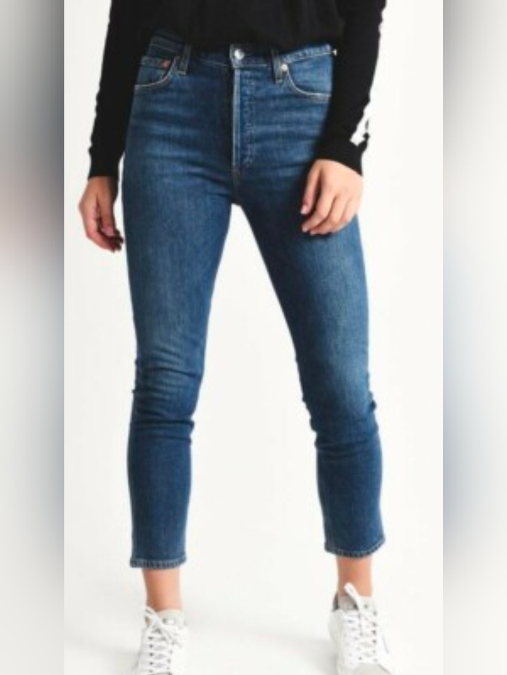 Agolde Cropped Nico High-Rise Button Fly  Skinny Jeans